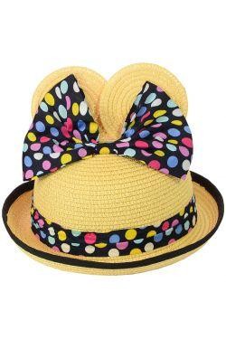 Красивая летняя соломенная шляпа для девочки, сделана котелком с подвернутыми по. . фото 3