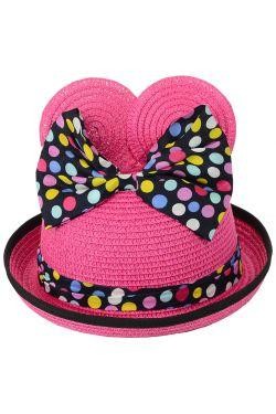 Красивая летняя соломенная шляпа для девочки, сделана котелком с подвернутыми по. . фото 4