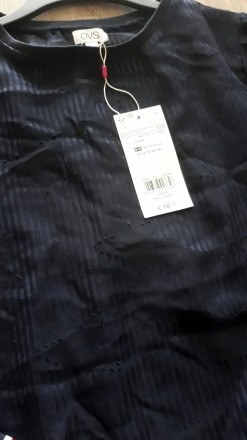 Блузка 2в1 для дівчаток. Маєчка +шифонова блузка темно-синього кольору. Дуже кра. . фото 3