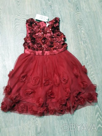 Cool Club .Червона ошатна сукня для дівчинки без рукава. Верх сукні зроблений із. . фото 1