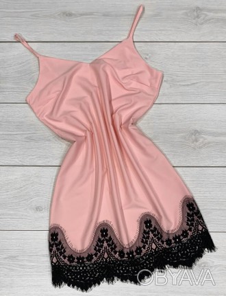 Жіноча сукня пеньюар
Тканина – софт
Тонкі бретелі.
Низ оформлений широким францу. . фото 1