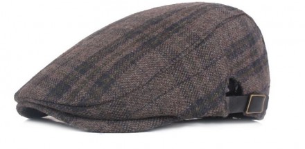 Клітчаста шапка-берет, весняно-осіння шапка для чоловіків і жінок, регульована п. . фото 2