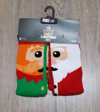 новорічні шкарпетки бавовна 2 шт 44-45 розмір набір дуже гарний на подарунок. . фото 2