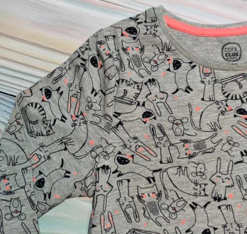 Сіре тонке плаття з принтом тварин від польського бренда Cool Club 
90% бавовна,. . фото 3