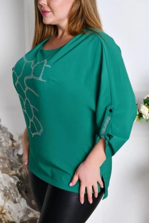 Женская блузка батал летняя с софта
Код 016518
Ткань: софт.
Цвета: белый, черный. . фото 19