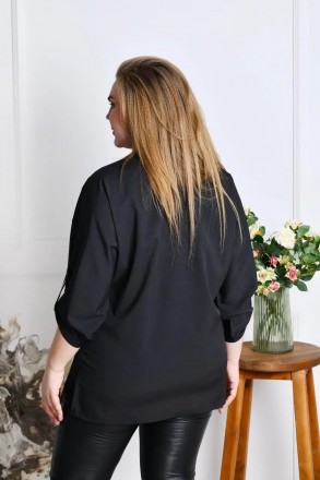 Женская блузка батал летняя с софта
Код 016518
Ткань: софт.
Цвета: белый, черный. . фото 13
