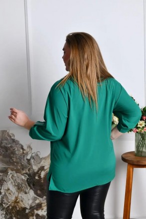 Женская блузка батал летняя с софта
Код 016518
Ткань: софт.
Цвета: белый, черный. . фото 17