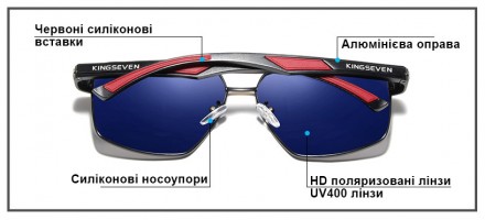 Оригінальні, поляризаційні, сонцезахисні окуляри KINGSEVEN N7719 мають ексклюзив. . фото 6
