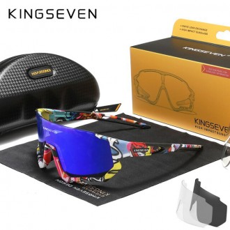 Оригінальні, поляризаційні, сонцезахисні окуляри KINGSEVEN LS-910 для велоспорту. . фото 2