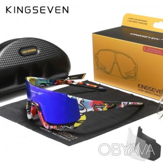 Оригінальні, поляризаційні, сонцезахисні окуляри KINGSEVEN LS-910 для велоспорту. . фото 1