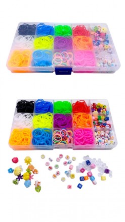 Набор для плетения браслетов из резинок с бусинами Fashion loom bands set - буде. . фото 2