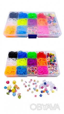 Набор для плетения браслетов из резинок с бусинами Fashion loom bands set - буде. . фото 1