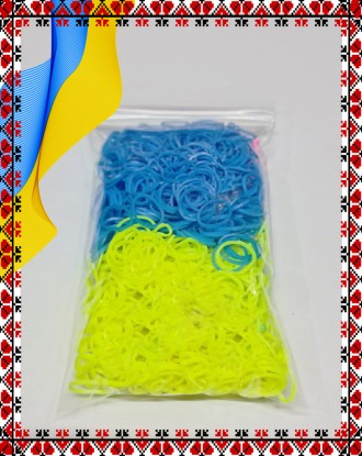 Резинки для плетения браслетов сине-желтые 1000шт с крючками
В пакете 500 желтых. . фото 2
