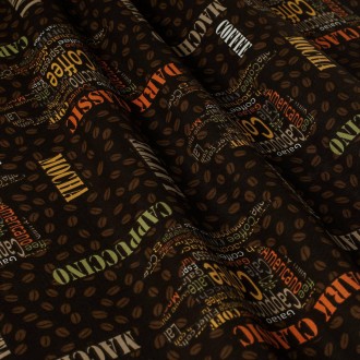 Декоративная ткань кофе коричневый на черном фоне Турция. Ширина ткани 180 см, в. . фото 2