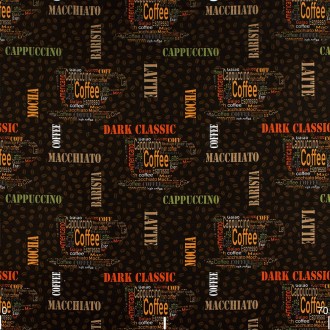 Декоративная ткань кофе коричневый на черном фоне Турция. Ширина ткани 180 см, в. . фото 3