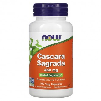 Каскара Саграда поддержка кишечника Now Foods Cascara Sagrada 450 мг 100 капсул:. . фото 2