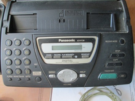 Факс Panasonic KX-FT78RU. Чорний пластик. 33.8 х 24 х 12.2 см.. Не новий

Факс. . фото 13