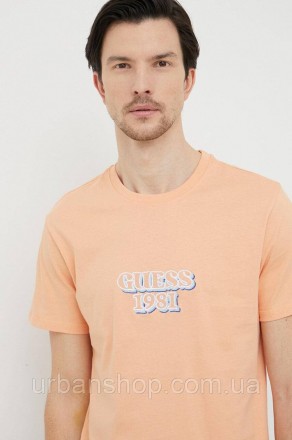 Бавовняна футболка Guess колір помаранчевий з аплікацією, S, M, L, XL, XXL. Киев. фото 1 Бавовняна футболка Guess колір помаранчевий з аплікацією, S, M, L, XL, XXL. Киев. фото 1