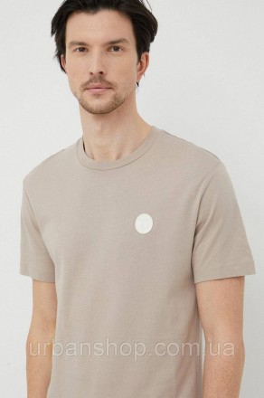 Бавовняна футболка Trussardi колір бежевий однотонний, S, M, L, XL. Киев. фото 1 Бавовняна футболка Trussardi колір бежевий однотонний, S, M, L, XL. Киев. фото 1