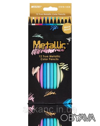 
Цветные карандаши Marco Metallic 12 цветов (5101-12CB) имеют блестящий дизайн и. . фото 1