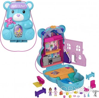 Набор полли покет мишка Polly Pocket 2-In-1 Travel Toy Teddy Bear Purse