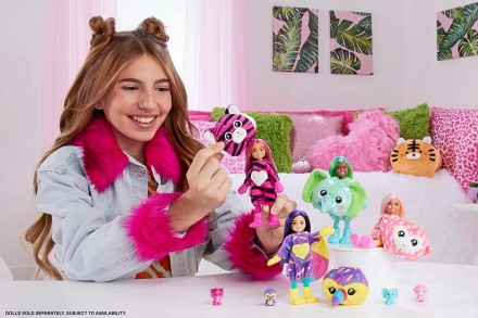 
Ляльки Barbie Cutie Reveal Jungle Series Chelsea пропонують наймиліший досвід р. . фото 8