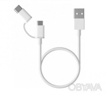Кабель Xiaomi Mi 2-в-1 microUSB + type-c 1 метр белый - SJV4082TY