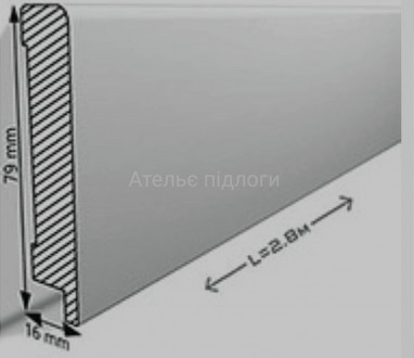 Плінтус МДФ SUPER PROFIL ПП1680 Білий
- Ціна вказана за метр пагоний, продаж кр. . фото 3