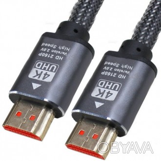 Шнур HDMI, штекер - штекер, version 2.0, gold, 1метр, в блистере
Шнур HDMI предн. . фото 1