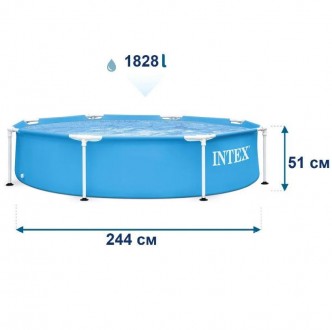 
Бассейн каркасный INTEX круглый (244-51 см) 28205
 
 
Характеристики:
 
	Размер. . фото 3