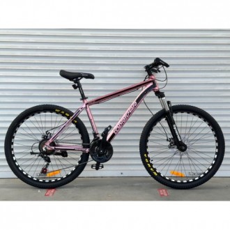  белыйСпортивный двухколесный велосипед TopRider 680, розовый 26 дюймов, алюмини. . фото 2