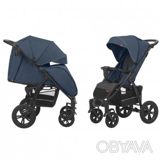 
	Прогулянкова коляска Baby Tilly Omega T-1611 на великих гелевих колесах, з від. . фото 1
