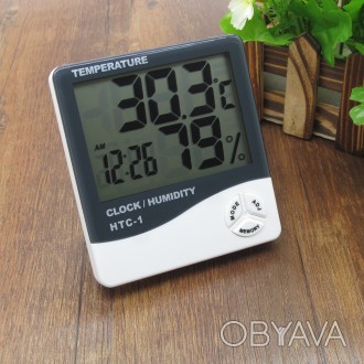 Електронний гігрометр термометр HTC-1, цифровий прилад для вимірювання температу. . фото 1