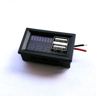 Індикатор/вольтметр 12.6 В 3S Li-ion USB-портами/зарядками
Цей індикатор дає змо. . фото 3
