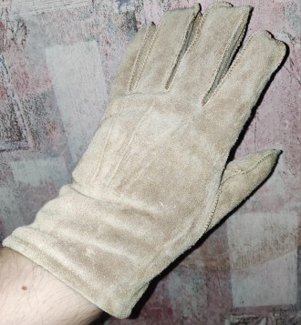 Кожаные, замшевые перчатки на меху, на небольшую или среднюю руку, ширина-11см, . . фото 2