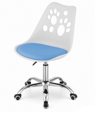 Крісло поворотний стілець на колесах PRINT біле із синім сидінням
Функціональне . . фото 4