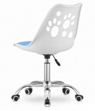 Крісло поворотний стілець на колесах PRINT біле із синім сидінням
Функціональне . . фото 5
