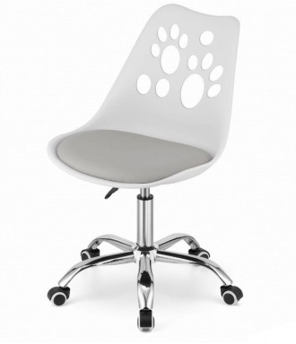 Крісло поворотний стілець на колесах PRINT біле із сірим сидінням колір
Функціон. . фото 2