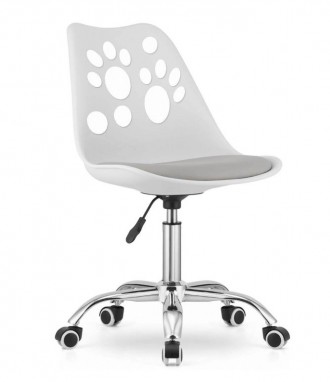 Крісло поворотний стілець на колесах PRINT біле із сірим сидінням колір
Функціон. . фото 4