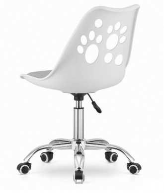 Крісло поворотний стілець на колесах PRINT біле із сірим сидінням колір
Функціон. . фото 3