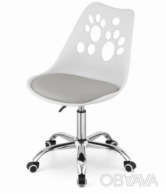 Крісло поворотний стілець на колесах PRINT біле із сірим сидінням колір
Функціон. . фото 1