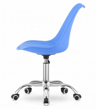 Крісло стілець офісний на колесах поворотний на 360 градусів ALBA.. Колір синій.. . фото 5