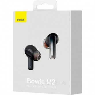 Baseus Bowie M2 TWS — сучасні безпровідні навушники чорного кольору. Зарядний ке. . фото 2