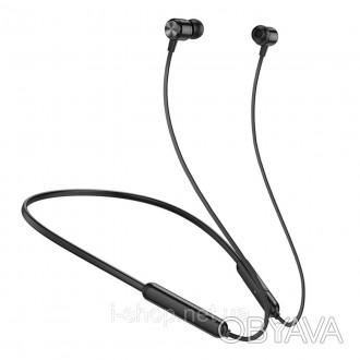 BOROFONE BE58 Neck hanging BT earphones Black – функціональні внутрішньоканальні. . фото 1
