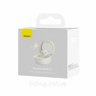 Модель бездротових навушників Baseus Bowie WM02 TWS Bluetooth 5.3 White (NGTW180. . фото 8