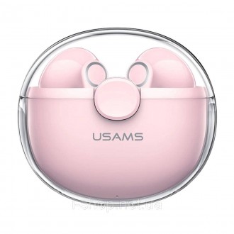 Бездротові навушники USAMS-BU12 TWS Earbuds BU Series BT 5.1 Pink ─ якісні бездр. . фото 2