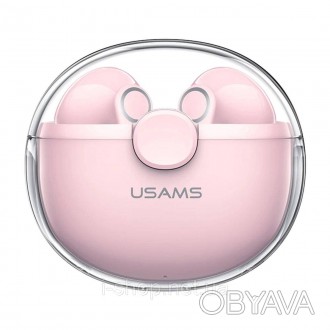 Бездротові навушники USAMS-BU12 TWS Earbuds BU Series BT 5.1 Pink ─ якісні бездр. . фото 1