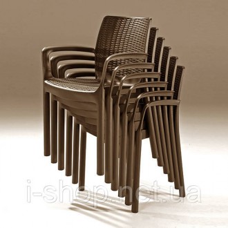 Стул садовый пластиковый Keter Bali, коричневый
Пластиковый стул с подлокотникам. . фото 4