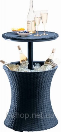 Стол - бар пластиковый Keter Cool Bar Rattan, цвет серый
Функциональный садовый . . фото 3