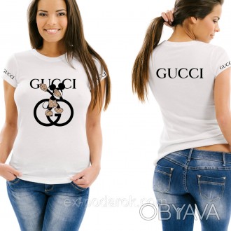 Полный ассортимент товара можно посмотреть здесь:
 
 
Женская футболка Гуччи/ Фу. . фото 1